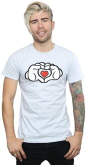 Disney Heren Mickey Mouse Hart Handen T-Shirt (Sportgrijs) Lichtgrijs - 4XL