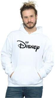 Disney Heren Mickey Mouse Hoofd Logo Hoodie (Wit) - maat 2XL