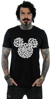 Disney Heren Mickey Mouse Hoofd van Handen T-Shirt (Zwart) - maat 4XL