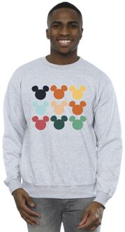 Disney Heren Mickey Mouse Hoofden Vierkant Sweatshirt (Sportgrijs) - maat 2XL Lichtgrijs