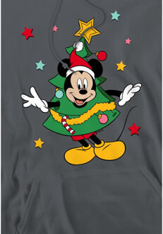 Disney Heren mickey mouse kerstboom hoodie Grijs
