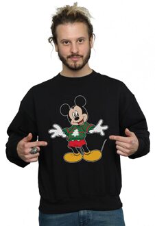 Disney Heren Mickey Mouse Kersttrui Stroke Sweatshirt (Zwart) - XL