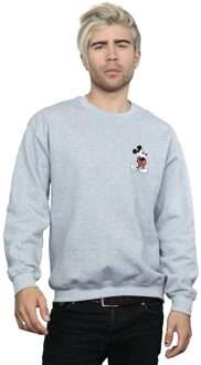 Disney Heren Mickey Mouse Kickin Retro Borst Sweatshirt (Sportgrijs) - maat XL Lichtgrijs