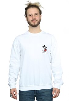 Disney Heren Mickey Mouse Kickin Retro Borst Sweatshirt (Wit) - 2XL