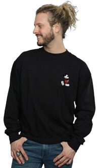 Disney Heren Mickey Mouse Kickin Retro Borst Sweatshirt (Zwart) - maat M