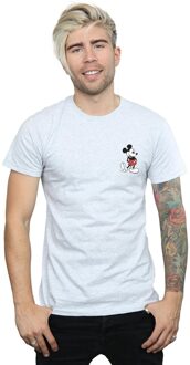 Disney Heren Mickey Mouse Kickin Retro Borst T-shirt (Sportgrijs) Lichtgrijs - XL