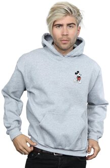 Disney Heren Mickey Mouse Kickin Retro Chest Hoodie (Sportgrijs) - maat S Lichtgrijs