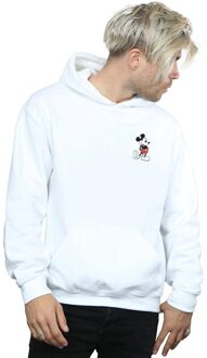 Disney Heren Mickey Mouse Kickin Retro Chest Hoodie (Wit) - 2XL