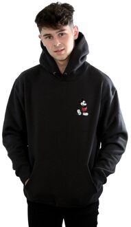 Disney Heren Mickey Mouse Kickin Retro Chest Hoodie (Zwart) - maat L