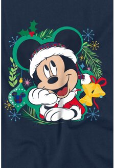 Disney Heren Mickey Mouse Krans Kerstmis T-Shirt (Marine) - maat 3XL Navy