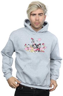 Disney Heren Mickey Mouse Love Friends Hoodie (Sportgrijs) - maat M Lichtgrijs