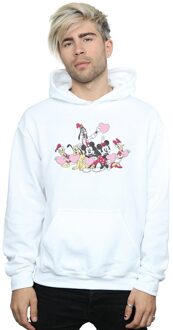 Disney Heren Mickey Mouse Love Friends Hoodie (Wit) - 2XL