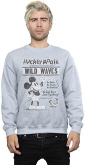 Disney Heren Mickey Mouse Making Waves Sweatshirt (Sportgrijs) - maat XL Lichtgrijs