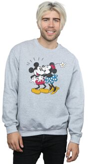 Disney Heren Mickey Mouse Mickey en Minnie Kiss Sweatshirt (Sportgrijs) - maat 2XL Lichtgrijs
