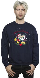 Disney Heren Mickey Mouse Mickey Minnie Kerstmis Sweatshirt (Marineblauw) - maat Navy