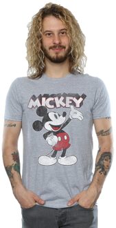 Disney Heren Mickey Mouse Presents T-Shirt (Sportgrijs) - maat 3XL Lichtgrijs
