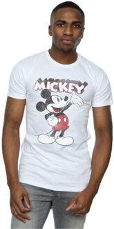 Disney Heren Mickey Mouse Presents T-Shirt (Wit) - 3XL