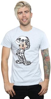 Disney Heren Mickey Mouse Skeleton T-Shirt (Sportgrijs) - maat XL Lichtgrijs