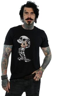 Disney Heren Mickey Mouse Skeleton T-Shirt (Zwart) - maat 3XL