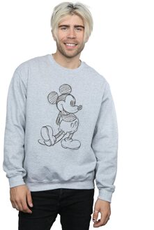 Disney Heren Mickey Mouse Sketch Kick Sweatshirt (Sportgrijs) - maat 5XL Lichtgrijs
