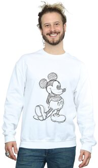 Disney Heren Mickey Mouse Sketch Kick Sweatshirt (Wit) - 2XL