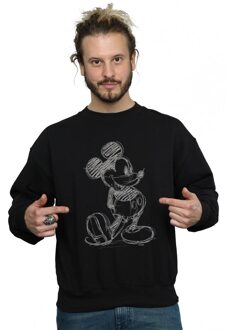 Disney Heren Mickey Mouse Sketch Kick Sweatshirt (Zwart) - maat 5XL