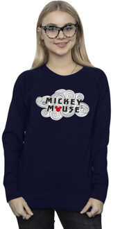 Disney heren mickey mouse swirl logo sweatshirt Blauw - XL