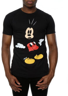 Disney heren mickey mouse verrast katoenen t-shirt Zwart - XXXL