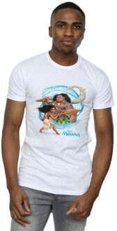 Disney Heren Moana en Maui Golf T-shirt (Wit) - maat M