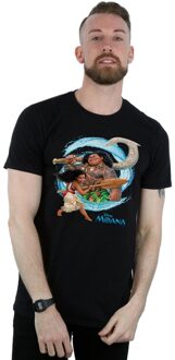 Disney Heren Moana en Maui Golf T-shirt (Zwart) - maat 3XL