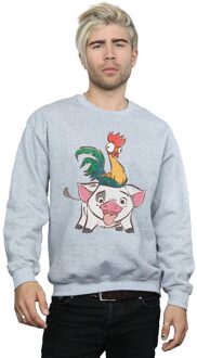 Disney Heren Moana Hei Hei en Pua Sweatshirt (Sportgrijs) Lichtgrijs