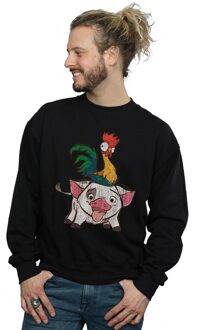 Disney Heren Moana Hei Hei en Pua Sweatshirt (Zwart) - 3XL