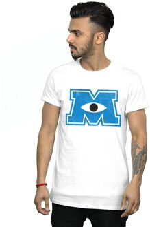 Disney Heren Monsters University Monster M T-Shirt (Wit) - maat 2XL