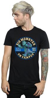 Disney Heren Monsters University Monster On Campus T-Shirt (Zwart)