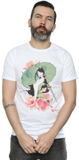 Disney Heren Mulan Magnolia Collage T-shirt (Wit) - maat 4XL