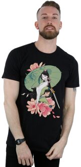Disney Heren Mulan Magnolia Collage T-shirt (Zwart) - maat 5XL