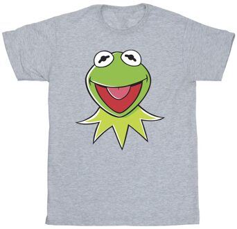 Disney Heren Muppets Kermit Hoofd T-Shirt (Sportgrijs) - maat L Lichtgrijs