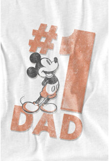 Disney Heren nummer 1 papa mickey mouse t-shirt - maat XXXL Wit