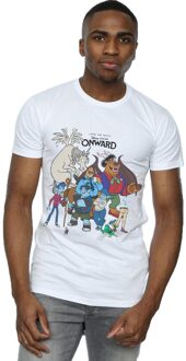 Disney Heren Onward Karakter Collage T-shirt (Wit)