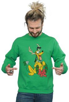 Disney Heren Pluto Kerstmis Rendier Sweatshirt (Iers Groen) - maat L