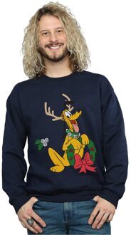 Disney Heren Pluto Kerstmis Rendier Sweatshirt (Marineblauw) Navy - L