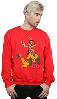Disney Heren Pluto Kerstmis Rendier Sweatshirt (Rood) - 5XL