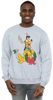 Disney Heren Pluto Kerstmis Rendier Sweatshirt (Sportgrijs) - maat XL Lichtgrijs