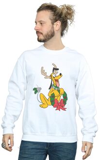 Disney Heren Pluto Kerstmis Rendier Sweatshirt (Wit) - maat M