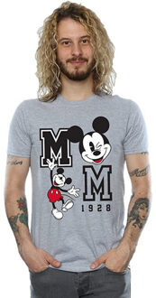 Disney heren springen en knipogen mickey mouse t-shirt Grijs - L