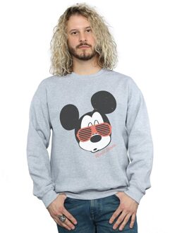 Disney Heren Sweatshirt met Mickey Mouse Zonnebril (Sportgrijs) Lichtgrijs