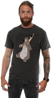 Disney Heren The Jungle Book Klassiek Mowgli en Baloo T-Shirt (Licht Grafiet) Grijs - XL