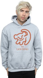 Disney Heren The Lion King Grottekening Hoodie (Sportgrijs) - maat 2XL Lichtgrijs
