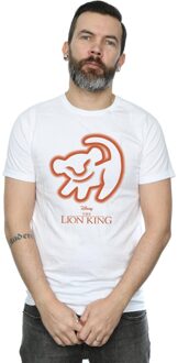 Disney Heren The Lion King Grottekening T-Shirt (Wit) - 4XL