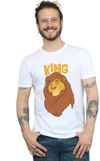 Disney Heren The Lion King Mufasa Koning T-Shirt (Wit)